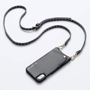 Bandolier Black Phone Case with Gold Studded Strap iPhone 11 Pro Max